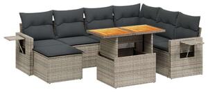 VidaXL Polyrattan Kerti Ülőgarnitúra - 8 részes - Szürke