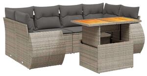 VidaXL Polyrattan Kerti Ülőgarnitúra - 7 részes - Szürke