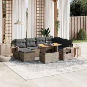 VidaXL Polyrattan Kerti Ülőgarnitúra - 8 részes - Szürke