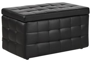 Ottomán tárolórekesszel MICHIGAN Műbőr 72 cm 42 cm Fekete