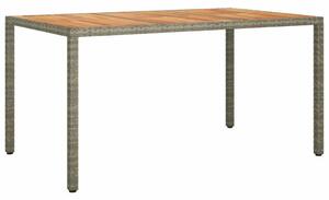 VidaXL Kerti Asztal Szürke 150 x 90 x 75 cm polirattan