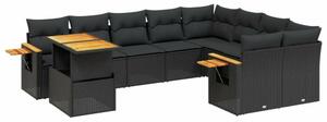 VidaXL Polyrattan Kerti Ülőgarnitúra - 10 részes - Szürke