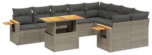VidaXL Polyrattan Kerti Ülőgarnitúra - 10 részes - Szürke