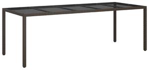 VidaXL Kerti Étkezőasztal Barna 250 x 100 x 75 cm Poli rattan