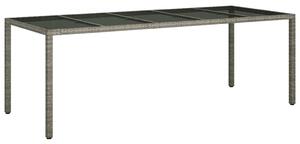 VidaXL Kerti Étkezőasztal Szürke 250 x 100 x 75 cm Poli rattan