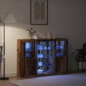 VidaXL LED tálaló Öreg fa 142,5 x 37 x 100 cm Szerelt Fa