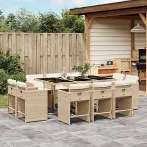 VidaXL Polyrattan Kerti Étkezőgarnitúra - 11 részes - Bézs