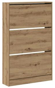 VidaXL Cipőszekrény ajtóval kézműves tölgy 80 x 21 x 125.5 cm Faanyag
