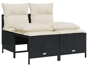 VidaXL Polyrattan Kerti Ülőgarnitúra - 4 részes - Fekete