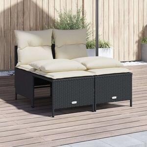 VidaXL Polyrattan Kerti Ülőgarnitúra - 4 részes - Fekete