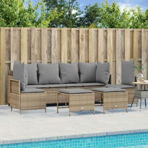 VidaXL Polyrattan Kerti Ülőgarnitúra - 5 részes - Bézs