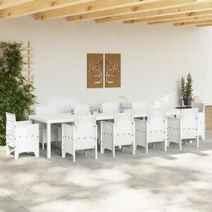 VidaXL Kerti Asztal Fehér 350 x 100 x 73 cm polirattan