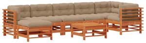 VidaXL Kerti lounge szett 8 pcs Viaszbarna Tömör Fenyőfa