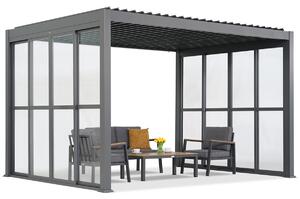 Lagos 3x3 3x3 szabadon álló terasz pergola kétoldali ajtóval Garden Point antracit