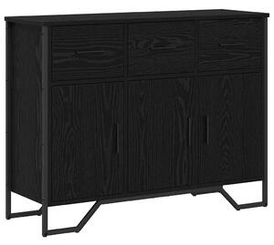 VidaXL Komód Fekete tölgy 97 x 32,5 x 74,5 cm Faanyag
