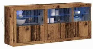 VidaXL Széf LED -es lámpákkal Régi fa 162 x 37 x 67 cm Faanyag