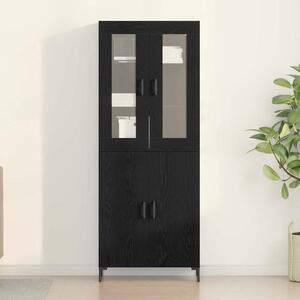 VidaXL Magasfiú 2 pcs Musta tammi 69.5 x 34 x 180 cm Faanyag