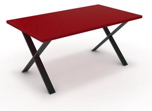 Étkezőasztal - Préma fekete lábbal - Chilli piros 160x90
