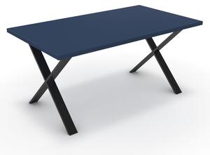 Étkezőasztal - Préma fekete lábbal - Tiroli kék 160x90