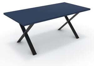 Étkezőasztal - Préma fekete lábbal - Tiroli kék 180x90