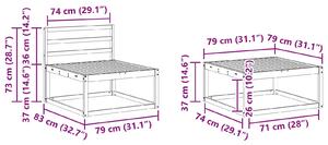 Kültéri kanapé szett 8 pcs Természetes Tömör Akácfa