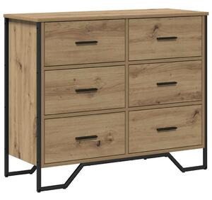 VidaXL Fiókos Szekrény kézműves tölgy 91 x 35.5 x 74.5 cm Faanyag