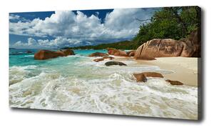 Feszített vászonkép Strand seychelles