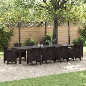 VidaXL Kerti Asztal Barna 350 x 100 x 73 cm polirattan