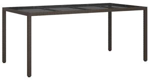 VidaXL Kerti Étkezőasztal Barna 190 x 90 x 75 cm Poli rattan