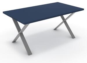 Étkezőasztal - Préma festett ezüst lábbal - Tiroli kék 160x90