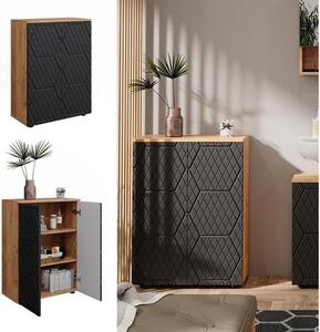 Vicco Irma álló fürdőszobai tárolószekrény, arany tölgy/antracit, 60 cm