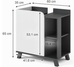 Vicco Karen mosdószekrény, 60 cm, fehér / antracit
