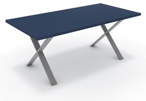 Étkezőasztal - Préma festett ezüst lábbal - Tiroli kék 180x90