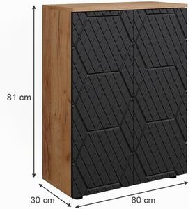 Vicco Irma álló fürdőszobai tárolószekrény, arany tölgy/antracit, 60 cm