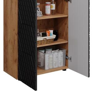 Vicco Irma álló fürdőszobai tárolószekrény, arany tölgy/antracit, 60 cm
