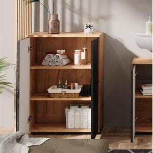 Vicco Irma álló fürdőszobai tárolószekrény, arany tölgy/antracit, 60 cm