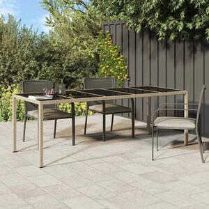 VidaXL Kerti Étkezőasztal Bézs 250 x 100 x 75 cm Poli rattan