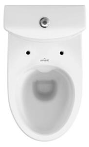Cersanit Parva CleanOn, kombi WC öblítéssel 3 / 5l, vízszintes lefolyó, vízellátás oldalról és antibakteriális ülőke hőre keményedő, fehér, K27-063