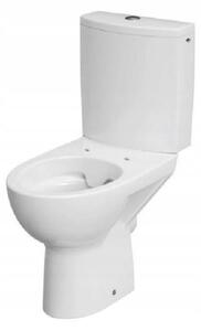 Cersanit Parva CleanOn, kombi WC öblítéssel 3 / 5l, vízszintes lefolyó, vízellátás oldalról és antibakteriális ülőke hőre keményedő, fehér, K27-063