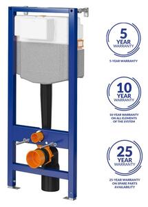 Cersanit City, System50 PNEU süllyesztett keret + függő WC csésze City Oval CleanOn + króm gomb Circle, S701-761