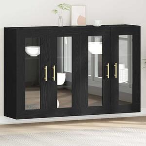VidaXL Fali Szekrények 2 db Fekete tölgy 69,5 x 34 x 90 cm Szerelt Fa