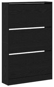 VidaXL Cipőszekrény tárolóval Musta tammi 80 x 21 x 125.5 cm Faanyag
