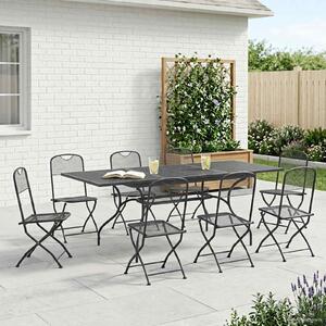 VidaXL Kert étkező szett 9 pcs Antracitszürke 212 x 90 x 76 cm
