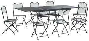 VidaXL Kert étkező szett 9 pcs Antracitszürke 212 x 90 x 76 cm