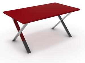 Étkezőasztal - Préma króm lábbal - Chilli piros 160x90