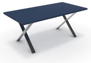 Étkezőasztal - Préma króm lábbal - Tiroli kék 180x90