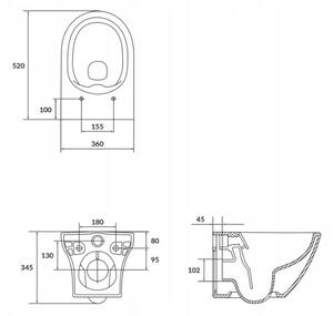 Cersanit Larga Oval CleanOn, függő WC csésze ülőke nélkül, K120-003