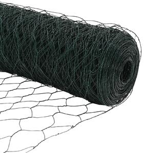 VidaXL Hatszögletű kerítés talajrögzítő 100 x 0,6 m PVC-bevonatos acél