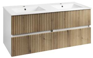 Aqualine Aqualine, PANEDA STRIP mosdószekrény 119x55x45,2cm, emporio tölgyfa, PN312