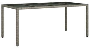 VidaXL Kerti Étkezőasztal Szürke 190 x 90 x 75 cm Poli rattan